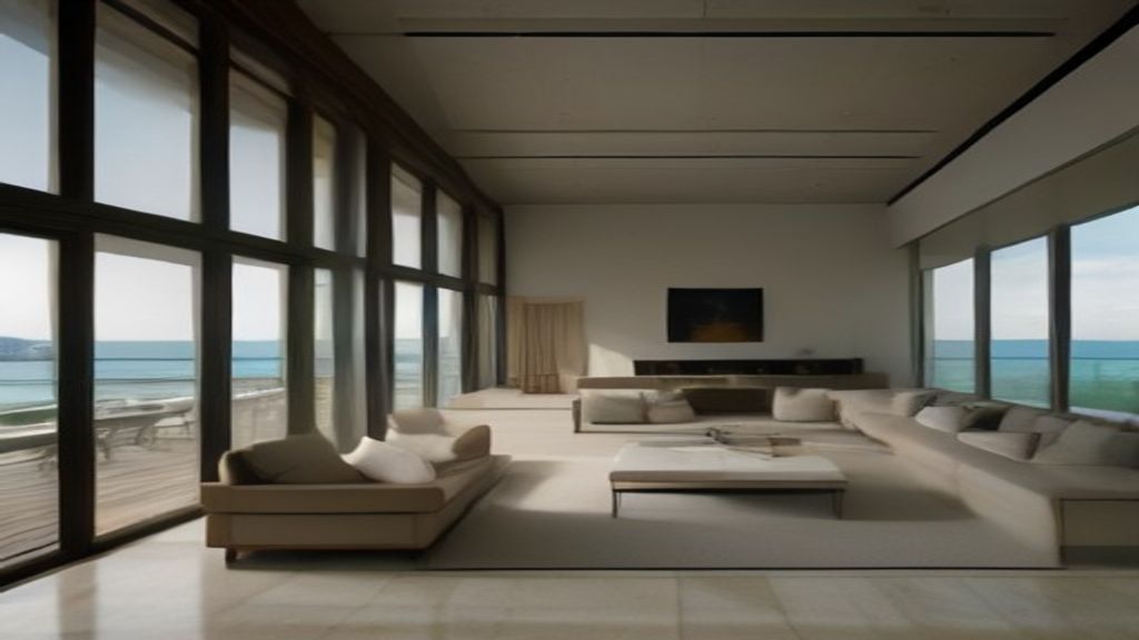 Living room opening to the bay